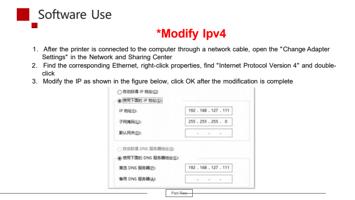 Modify Ipv4 1 After the printer is connected to the (Page 13 / 67) F2-6090 UV Flatbed Printer Product Installation and Operation Instructions